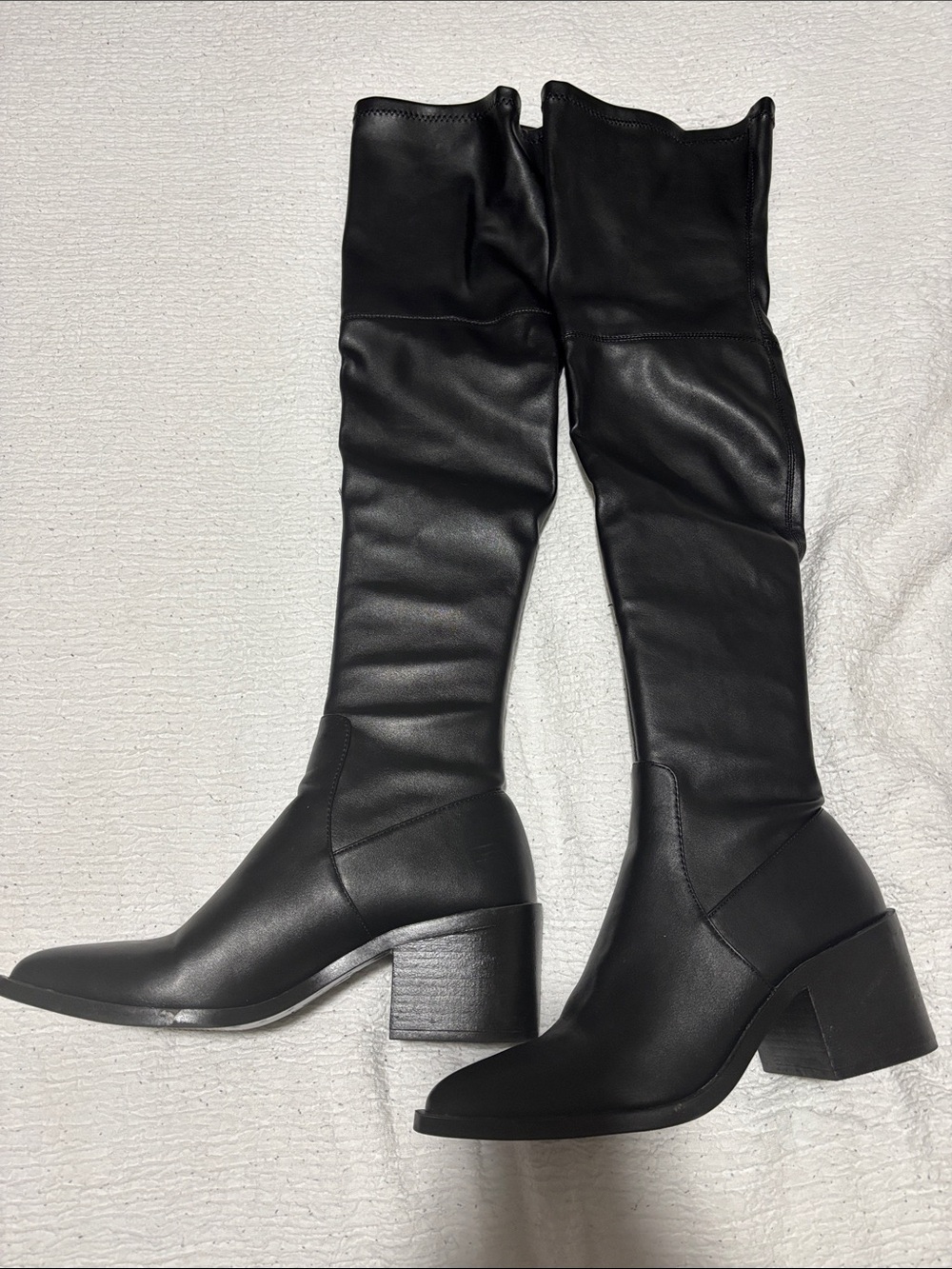 Steve Madden Black Over-The-Knee Block Heel Boots BOX included